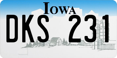 IA license plate DKS231