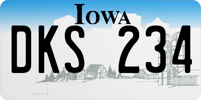 IA license plate DKS234