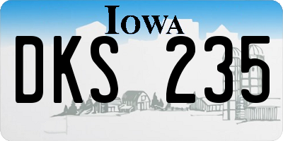 IA license plate DKS235