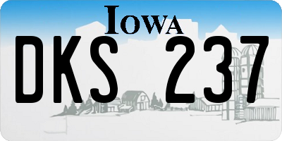 IA license plate DKS237