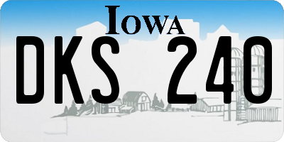 IA license plate DKS240