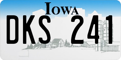 IA license plate DKS241