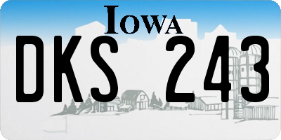 IA license plate DKS243