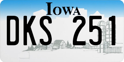 IA license plate DKS251