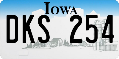 IA license plate DKS254