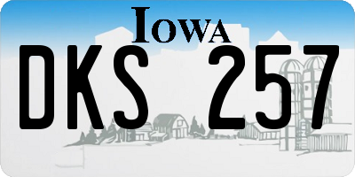 IA license plate DKS257