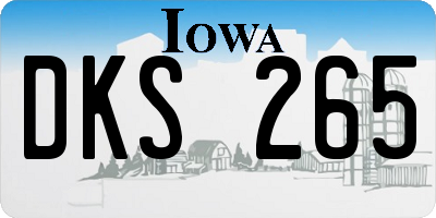 IA license plate DKS265