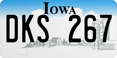 IA license plate DKS267