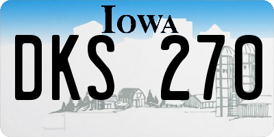 IA license plate DKS270