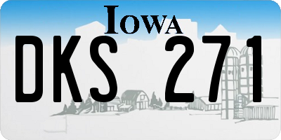 IA license plate DKS271