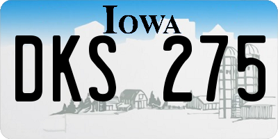 IA license plate DKS275