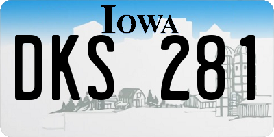 IA license plate DKS281