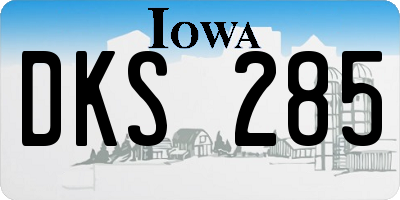 IA license plate DKS285