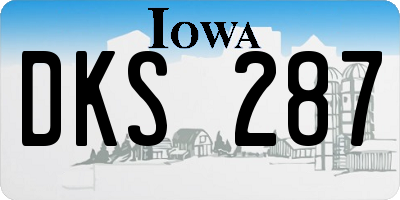 IA license plate DKS287