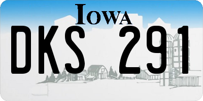 IA license plate DKS291