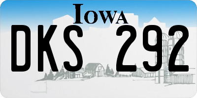 IA license plate DKS292