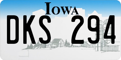 IA license plate DKS294