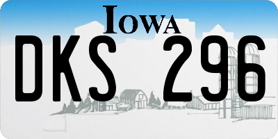 IA license plate DKS296