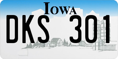 IA license plate DKS301