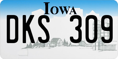 IA license plate DKS309