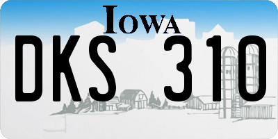IA license plate DKS310