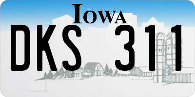 IA license plate DKS311