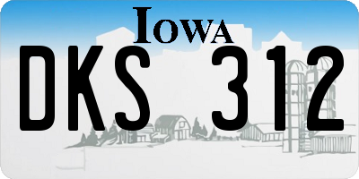 IA license plate DKS312