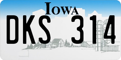 IA license plate DKS314