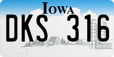 IA license plate DKS316