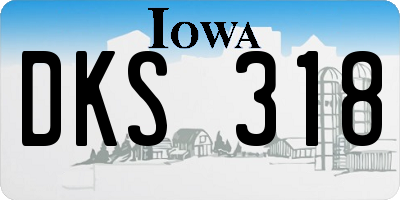 IA license plate DKS318