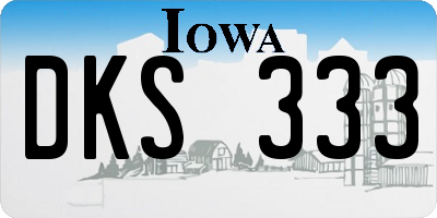 IA license plate DKS333