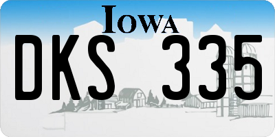 IA license plate DKS335