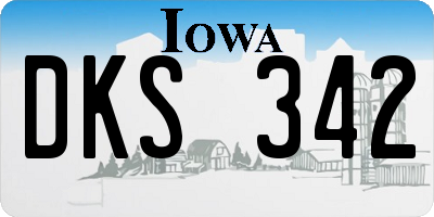 IA license plate DKS342