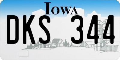 IA license plate DKS344