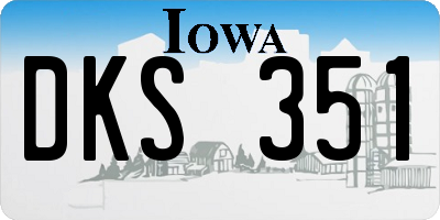 IA license plate DKS351
