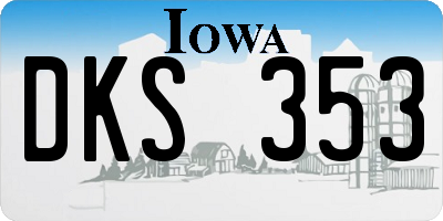 IA license plate DKS353