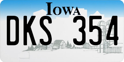 IA license plate DKS354
