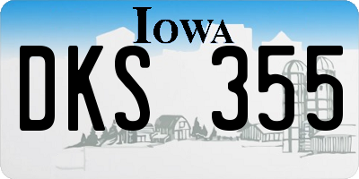 IA license plate DKS355