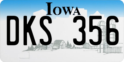 IA license plate DKS356