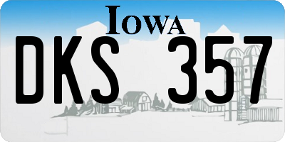 IA license plate DKS357