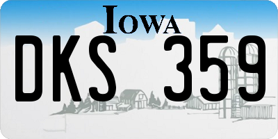 IA license plate DKS359