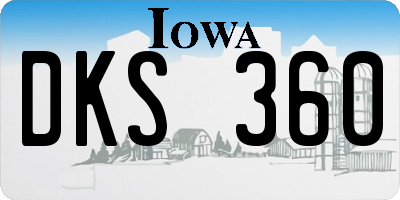 IA license plate DKS360