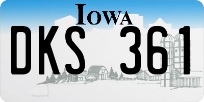 IA license plate DKS361