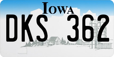 IA license plate DKS362