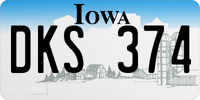 IA license plate DKS374