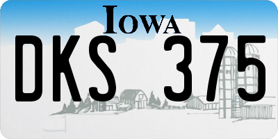 IA license plate DKS375
