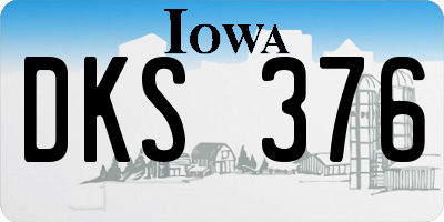 IA license plate DKS376