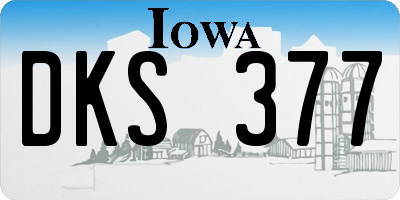 IA license plate DKS377