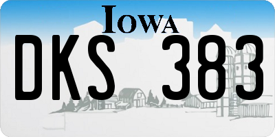IA license plate DKS383