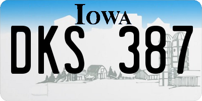 IA license plate DKS387